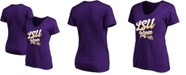 Fanatics Plus Size Majestic Purple Lsu Tigers Team Mom V-Neck T-shirt